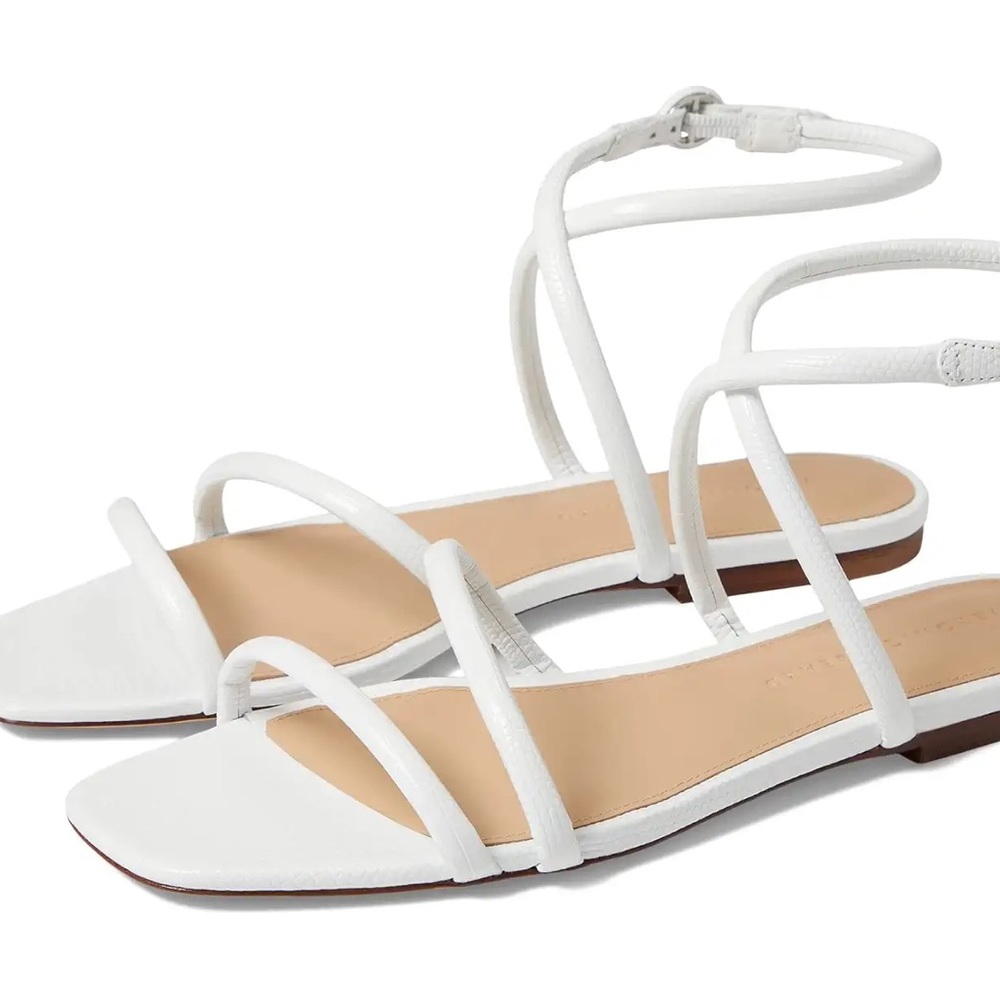 Veronica Beard Maci white leather flat sandal size 7